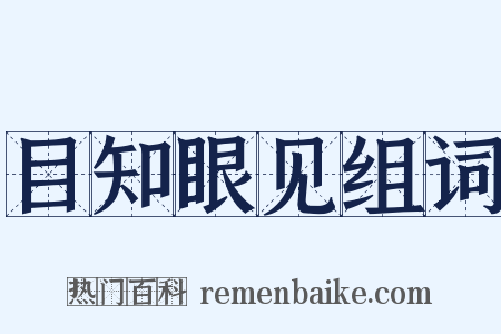 目知眼见组词是什么意思的图片